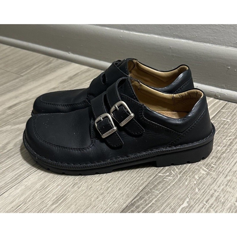 Birkenstock Black Slip-On Loafers with Silver Buckles